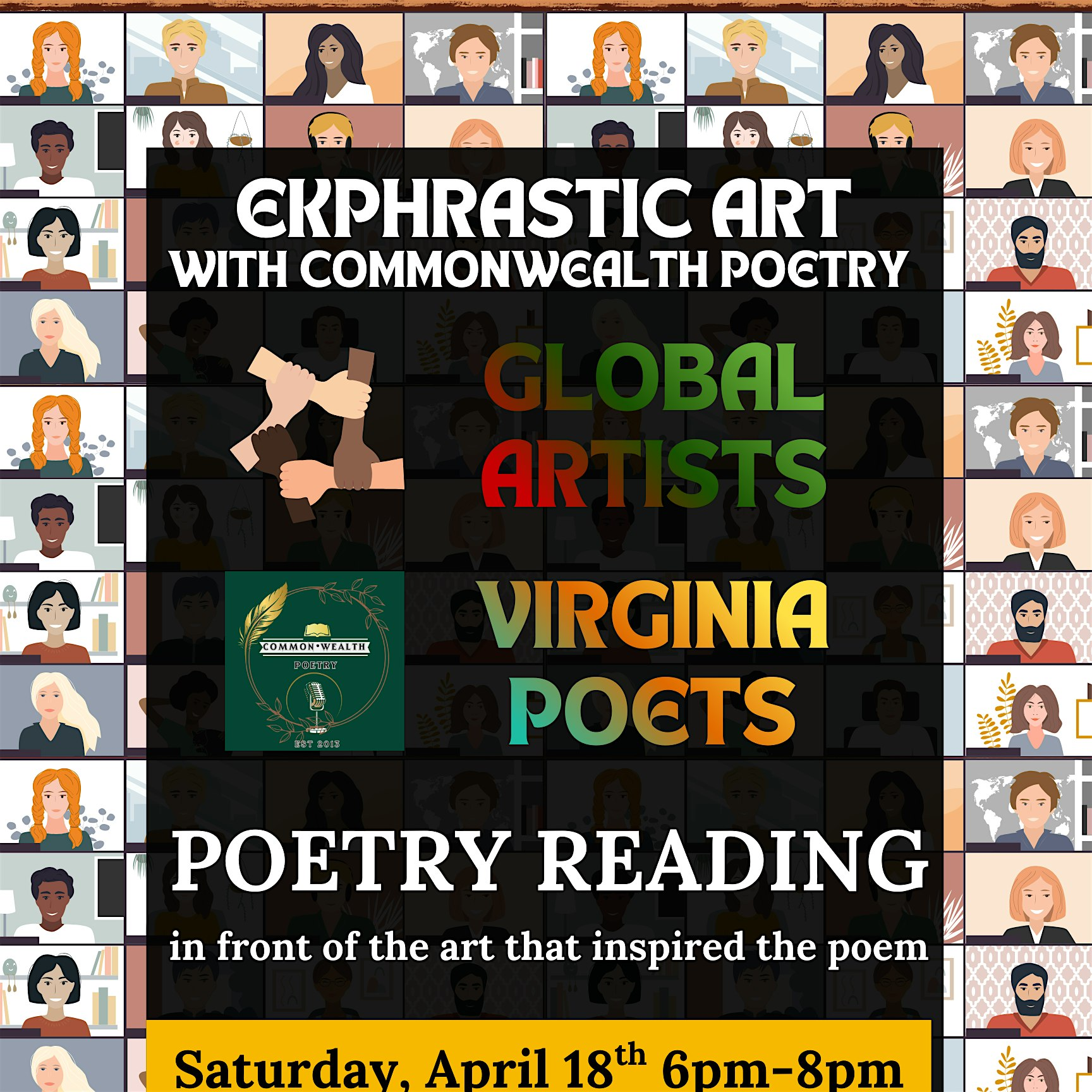Ekphrastic (Art from Art) Poetry Reading and Art Exhibit at Gold Lion