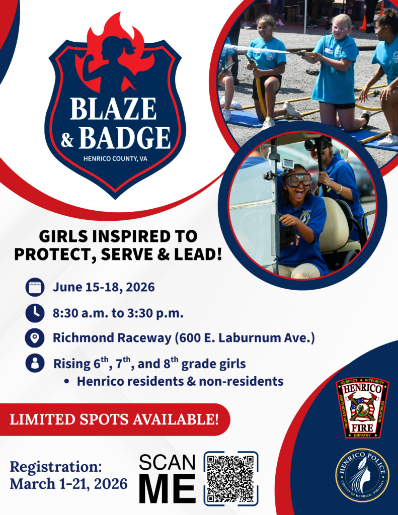 Henrico Launches “Blaze & Badge” Camp to Inspire Next Generation of Young Women in Public Safety