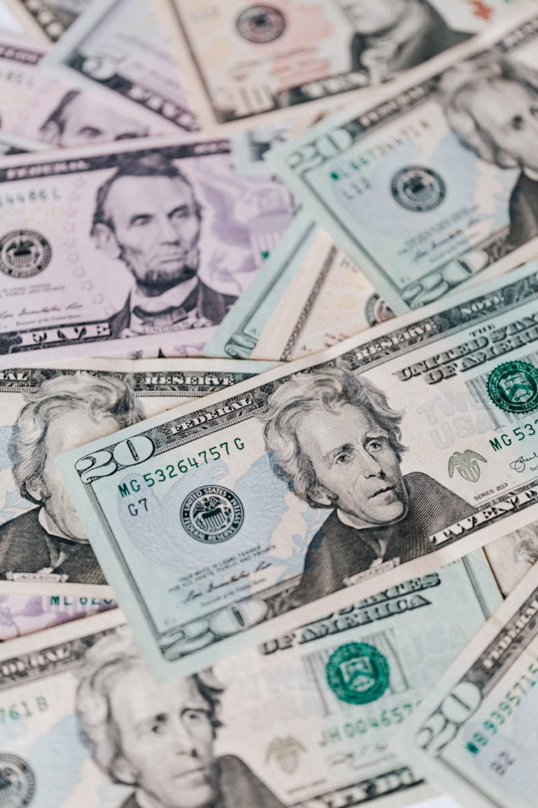 stack of dollar cash bills