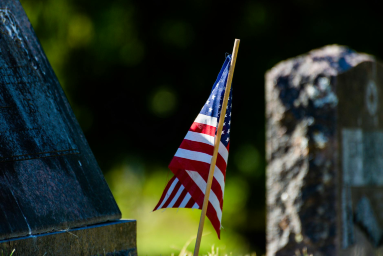 the american flag on a pole